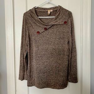 Gray Long Sleeve Swoop Top